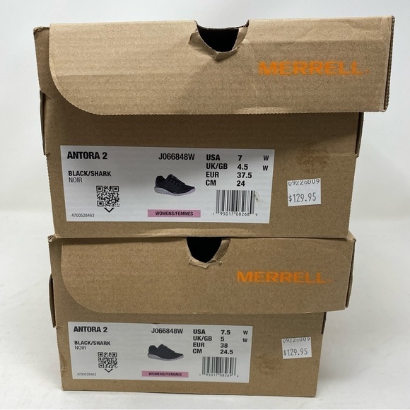 Merrell Womens Antora 2 Trail Running Shoe- Black/Shark WIDE - Picture 7 of 7